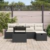 vidaXL Garten-Sofa-Set mit Kissen 6 pcs Schwarz Poly Rattan