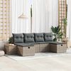 vidaXL Gartensofa-set mit Kissen mit Speicher 6 pcs Grau Poly-Rattan