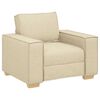 vidaXL Sofa 3 pcs Creme Leinenmischgewebe