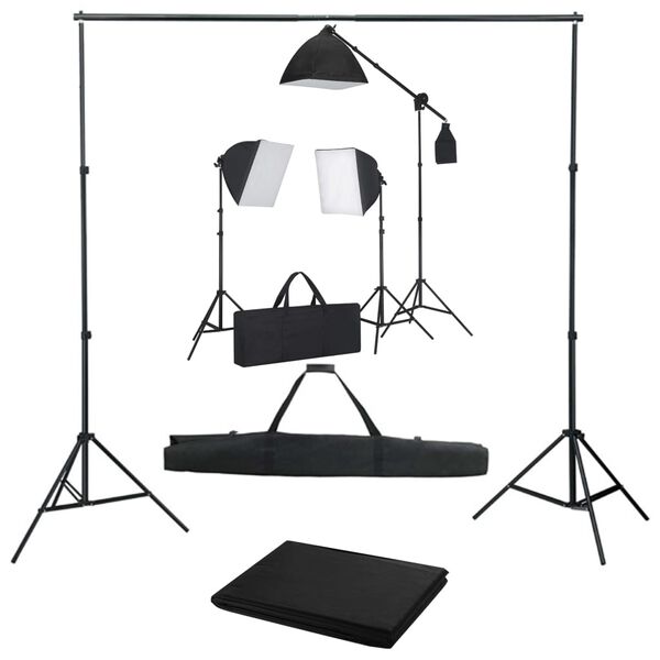 vidaXL Fotostudio-Set mit Softbox-Leuchten und Hintergrund
