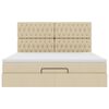 vidaXL Ottoman-Bett mit Matratze & LEDs Creme 180x200 cm Stoff