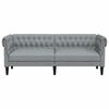 vidaXL Chesterfield-Sofa 3-Sitzer Hellgrau Stoff