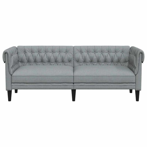 vidaXL Chesterfield-Sofa 3-Sitzer Hellgrau Stoff