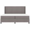 vidaXL LED Boxspringbett mit Matratze Taupe 200 x 200 cm Stoff