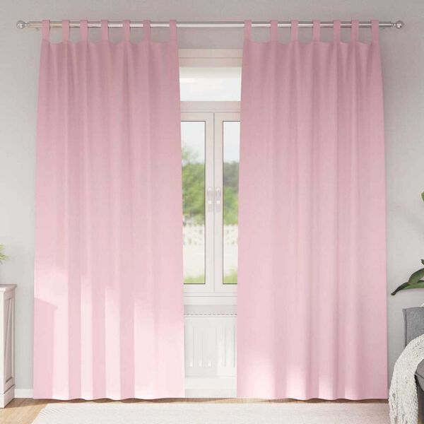 vidaXL Verdunkelungs-Vorh&auml;nge mit Ringen 2 pcs Babyrosa 225 x 140 cm