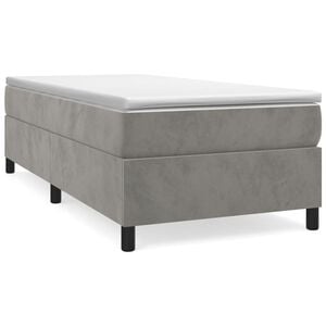 vidaXL Boxspringbettgestell Hellgrau 90x200 cm Samt