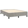 vidaXL Boxspringbett mit Matratze & LED Hellgrau 140x200 cm Samt