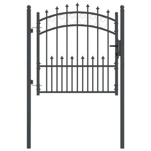 vidaXL Zauntor mit Spitzen EMMEN 104 x 97 cm Pulverbeschichteter Stahl