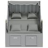 vidaXL Strandkorb mit Kissen Poly Rattan und Massivholz Grau