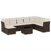vidaXL 9-tlg. Garten-Sofagarnitur mit Kissen Braun Poly Rattan