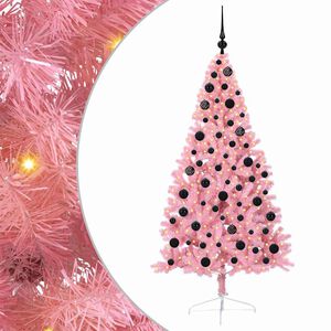 vidaXL K&uuml;nstlicher vorbeleuchteter Weihnachtsbaum Rosa 180 cm PVC