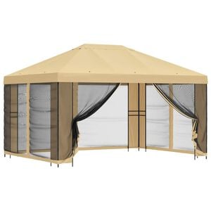 vidaXL Garten Pavillon mit Seitenw&auml;nden 4 x 3 m Creme