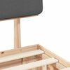vidaXL Bettgestell mit gepolstertem Kopfteil Dunkelgrau 140 x 190 cm