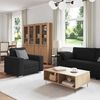 vidaXL Sofa 3 pcs Schwarz Leinenmischgewebe