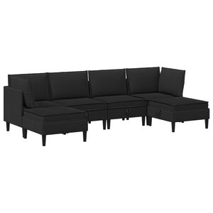 vidaXL Wohnzimmergarnitur 6 pcs Schwarz Stoff