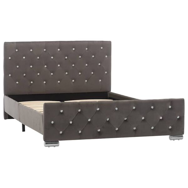vidaXL Bettgestell Grau Samt 120x200 cm