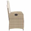 vidaXL Gartensessel mit Fu&szlig;teil Verstellbar Beige Poly Rattan