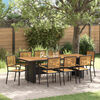 vidaXL Garten Essgruppe 9 pcs Schwarz und Braun Poly-Rattan