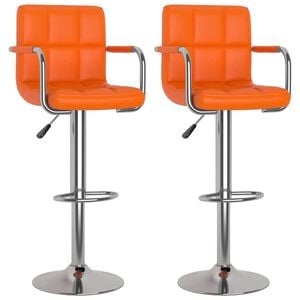 vidaXL Barhocker 2 Stk. Orange Kunstleder
