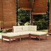 vidaXL 4-tlg. Garten-Lounge-Set mit Kissen Kiefer Massivholz