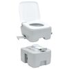 vidaXL Camping-Toilette Grau und Wei&szlig; 41,5 x 36,5 x 42 cm Polyethylen