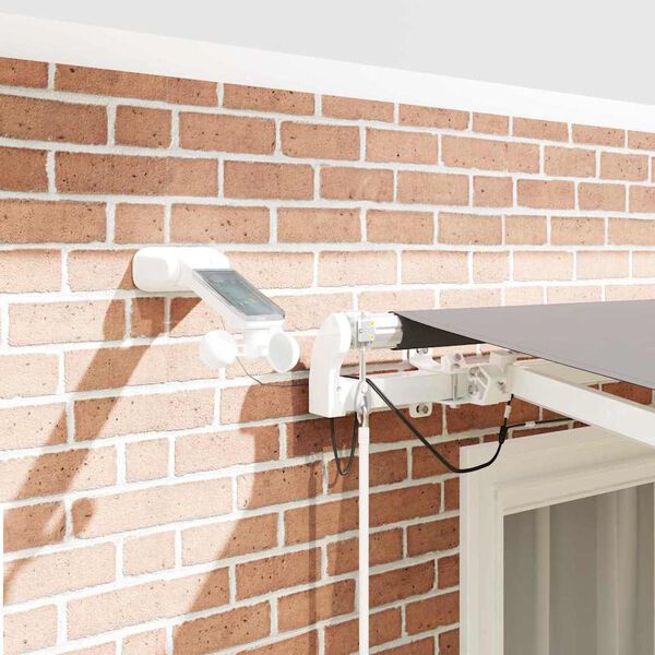 vidaXL Einziehbare Markise Hellgrau 350 x 250 cm Polyester und Metall