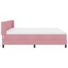 vidaXL Boxspringbett mit Matratze mit Kopfteil Rosa 200 x 200 cm Samt