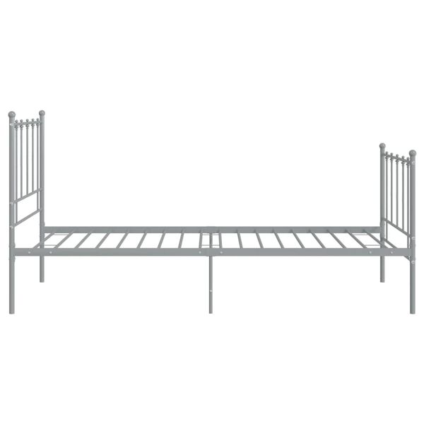 vidaXL Bett Grau Metall 100x200 cm