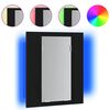 vidaXL LED Badezimmerspiegelschrank Eiche Schwarz 40x12x45 cm