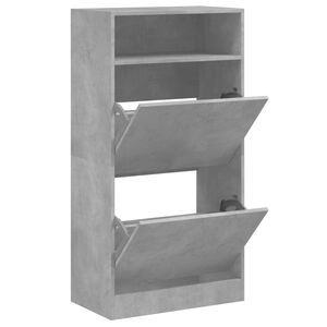 vidaXL Schuhschrank Betongrau 60x34x116 cm Holzwerkstoff