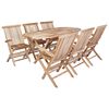 vidaXL Gartenm&ouml;bel Set 7 Stk. Natur Massivholz Teak
