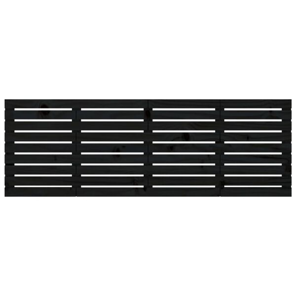 vidaXL Wand-Kopfteil Schwarz 186x3x63 cm Massivholz Kiefer