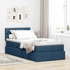 vidaXL Bett mit Stauraum und LED mit Matratze Blau 90 x 190 cm Stoff