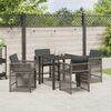 vidaXL Garten Essgruppe 5 pcs Grau Poly-Rattan