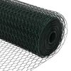 vidaXL Zaun mit Pfosten Gr&uuml;n 1,5 x 50 m Stahl und PVC