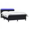 vidaXL Boxspringbett mit Matratze & LED Schwarz 160x220 cm Samt