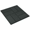 vidaXL Gehwegstein 6 pcs Schwarz 40,5 x 40,5 x 2 cm Gummi