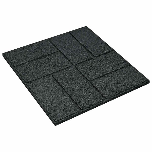 vidaXL Gehwegstein 6 pcs Schwarz 40,5 x 40,5 x 2 cm Gummi