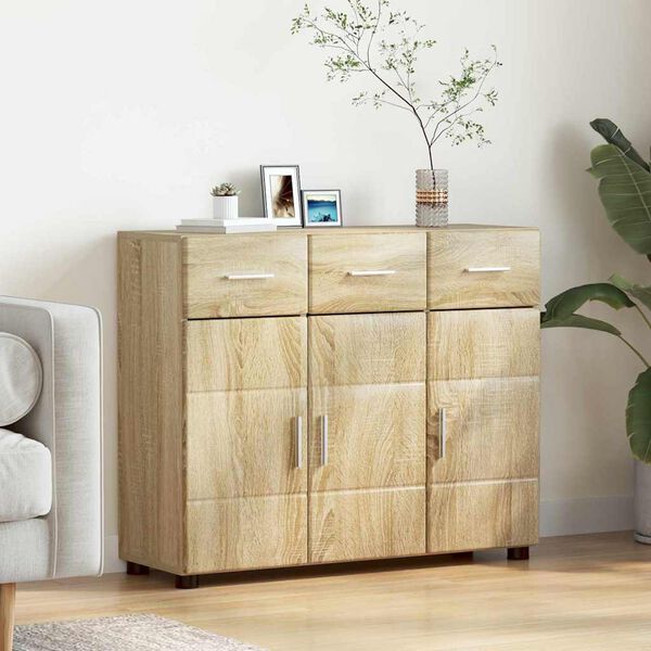 vidaXL Sideboard Sonoma-Eiche 88,5 x 30,5 x 73 cm Holzwerkstoff