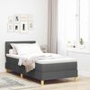 vidaXL Boxspringbett mit Matratze Dunkelgrau 90 x 200 cm Stoff