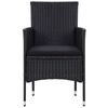 vidaXL 4-tlg. Garten-Lounge-Set mit Auflagen Poly Rattan Schwarz