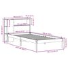 vidaXL Massivholzbett mit Regal ohne Matratze Wachsbraun 100x200 cm
