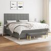 vidaXL Boxspringbett mit Matratze Dunkelgrau 180x200 cm Stoff