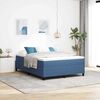vidaXL Boxspringbett Blau und Wei&szlig; 160 x 200 cm Cordstoff