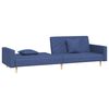 vidaXL Schlafsofa 2-Sitzer mit 2 Kissen Blau Stoff