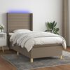 vidaXL Boxspringbett mit Matratze & LED Taupe 80x200 cm Stoff