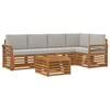 vidaXL Outdoor-Sofagarnitur 6 stk. Nat&uuml;rlich und Hellgrau Polyester