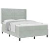 vidaXL Boxspringbett mit Matratze Hellgrau 160 x 200 cm Samt
