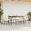vidaXL 5-tlg. Garten-Essgruppe mit Kissen Braun Poly Rattan Glas