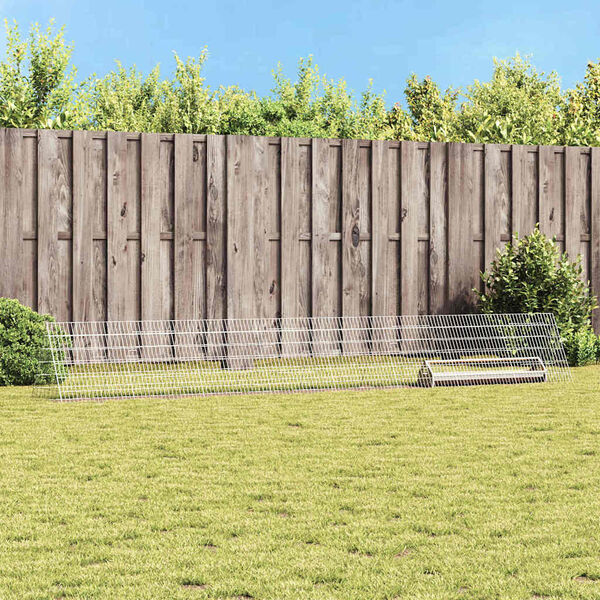 vidaXL H&uuml;hnerk&auml;fig Silber 430 x 55 x 55 cm Verzinkter Stahl